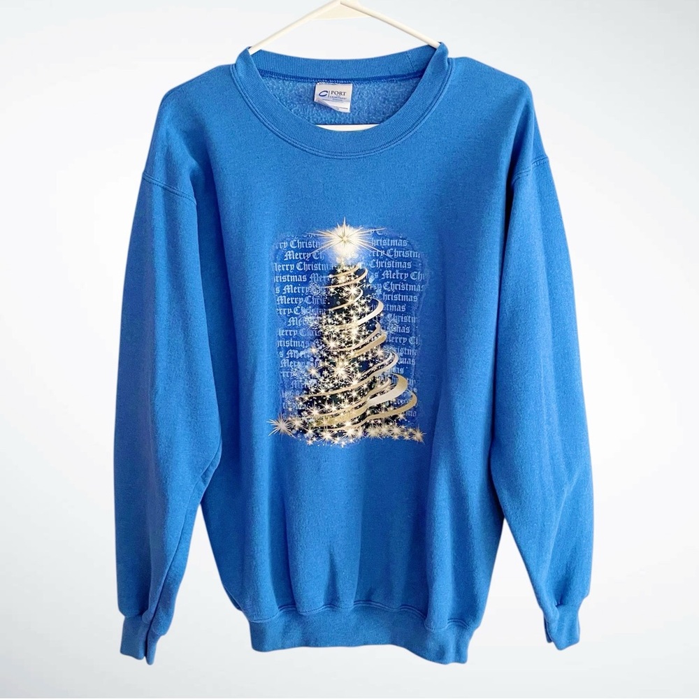 Port and Company Christmas Tree Holiday Long-Sleeve Sweatshirt